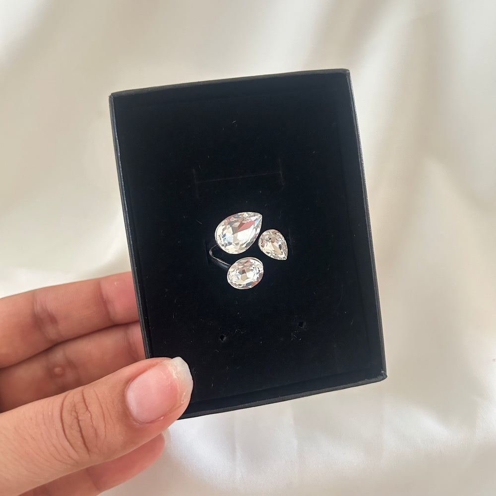 Elegant Crystal Stone Set Ring