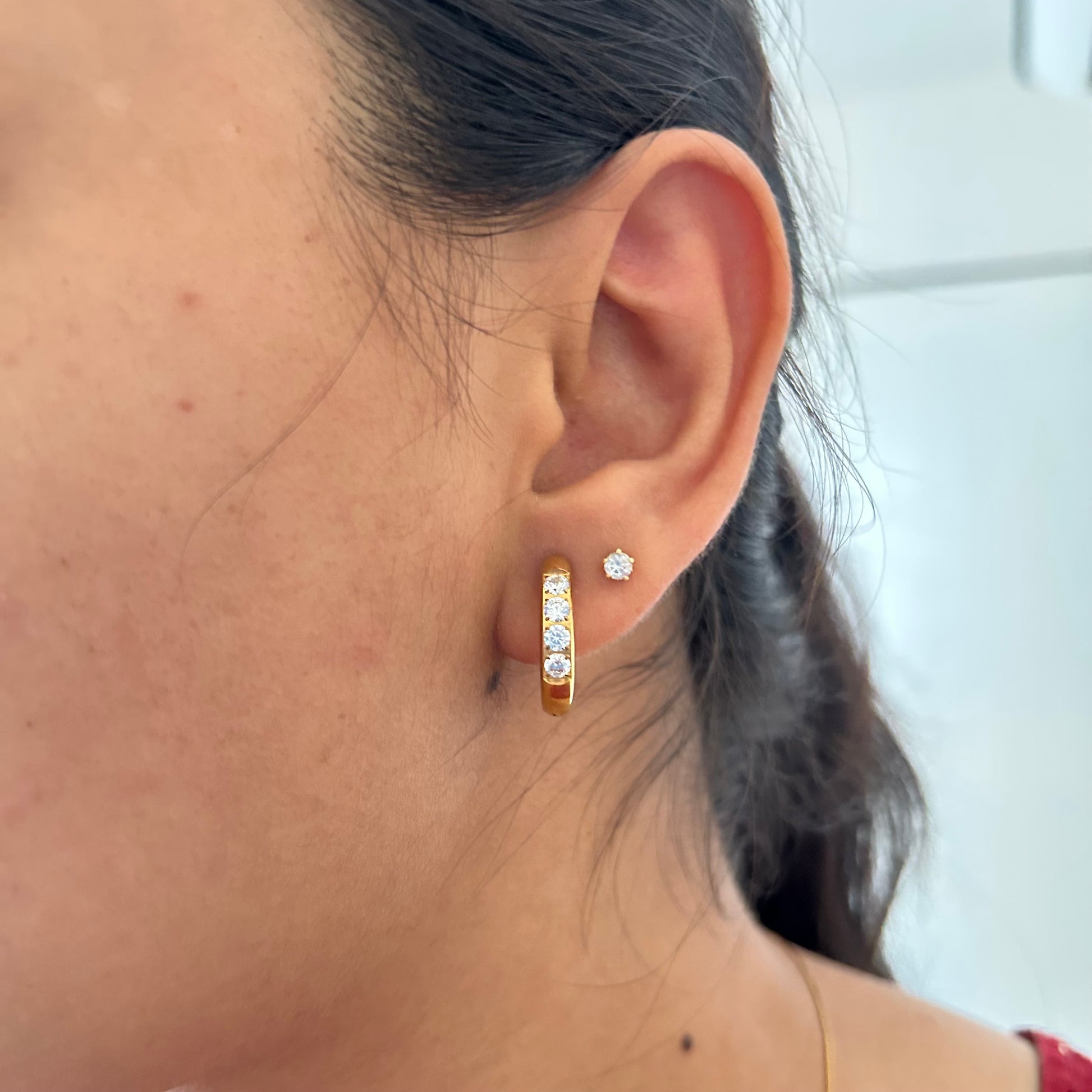 Crystal Line Hoop Earrings