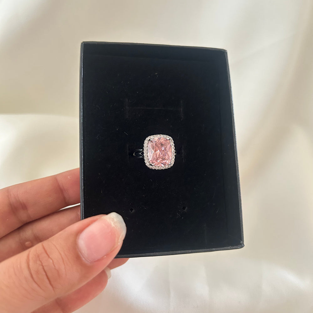 Blush Cushion Halo Ring
