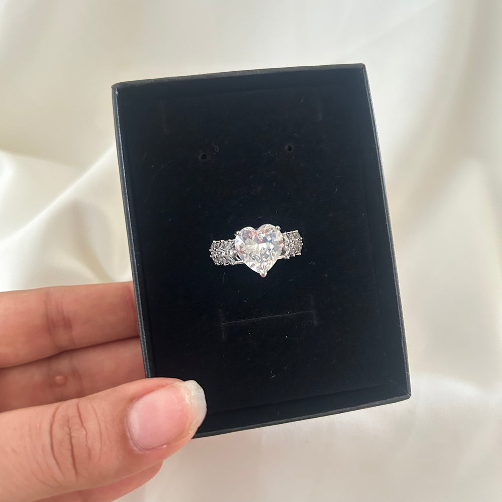 Heart Sparkle Statement Ring
