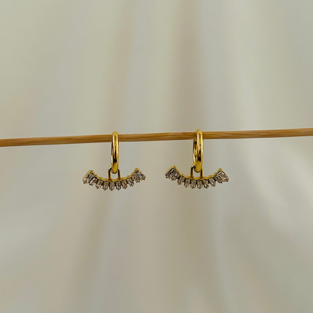 Stud Line Dangler Earrings
