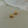 Sculpted Gold Coil Stud Earrings