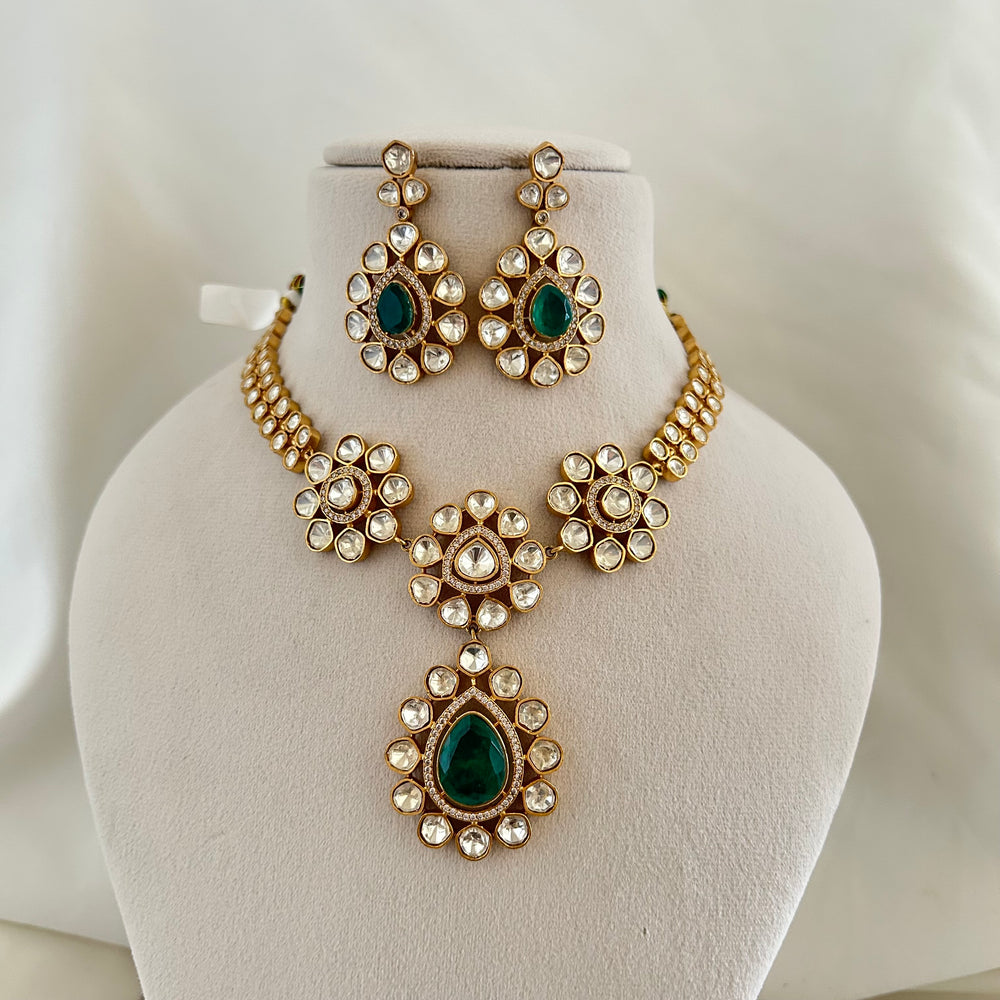 Emerald Drop Moissanite Set
