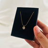 Studded Circle Pendant Necklace