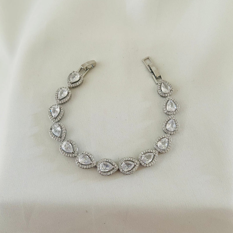 Pear Halo Crystal Bracelet