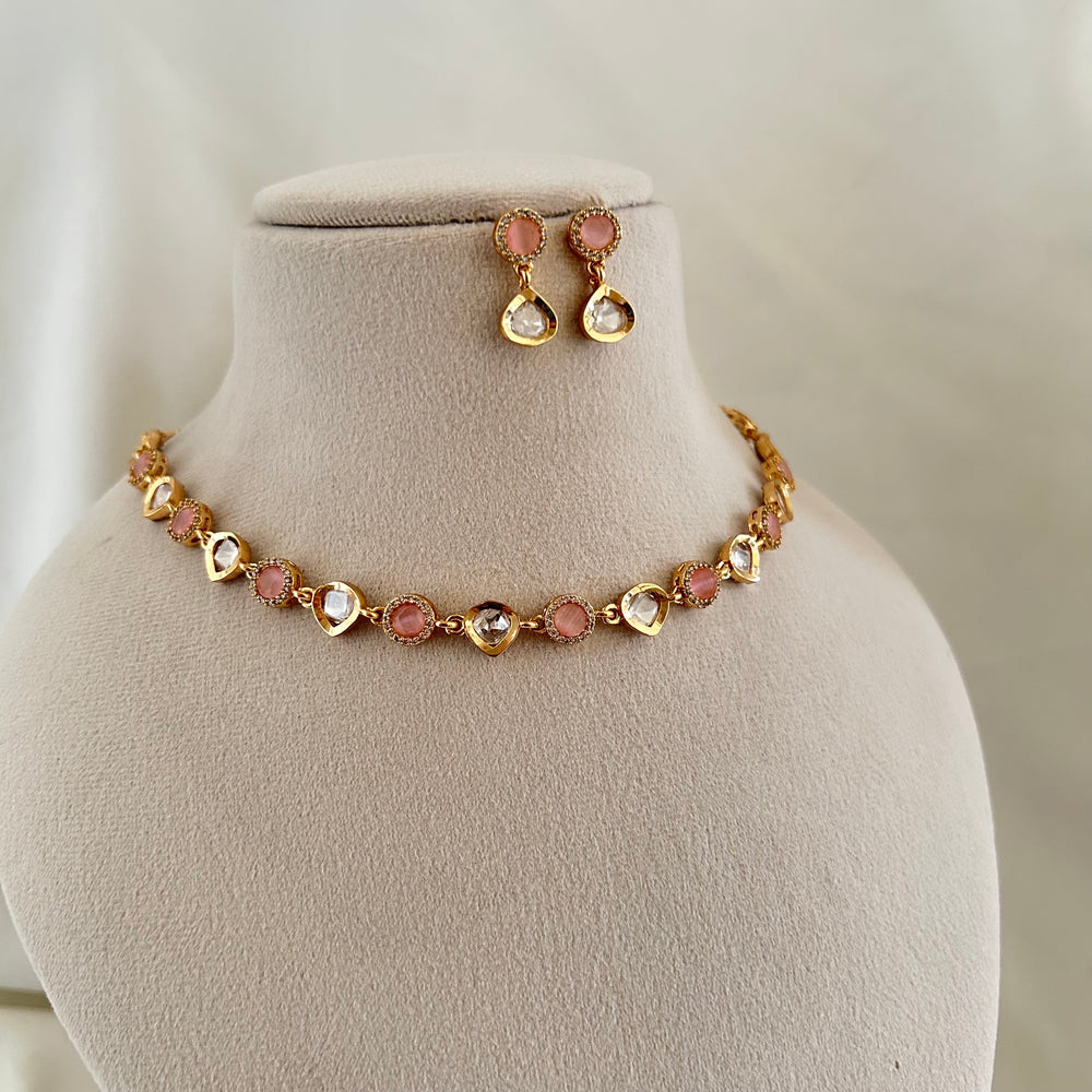 Blush elegance Minimal Choker Set