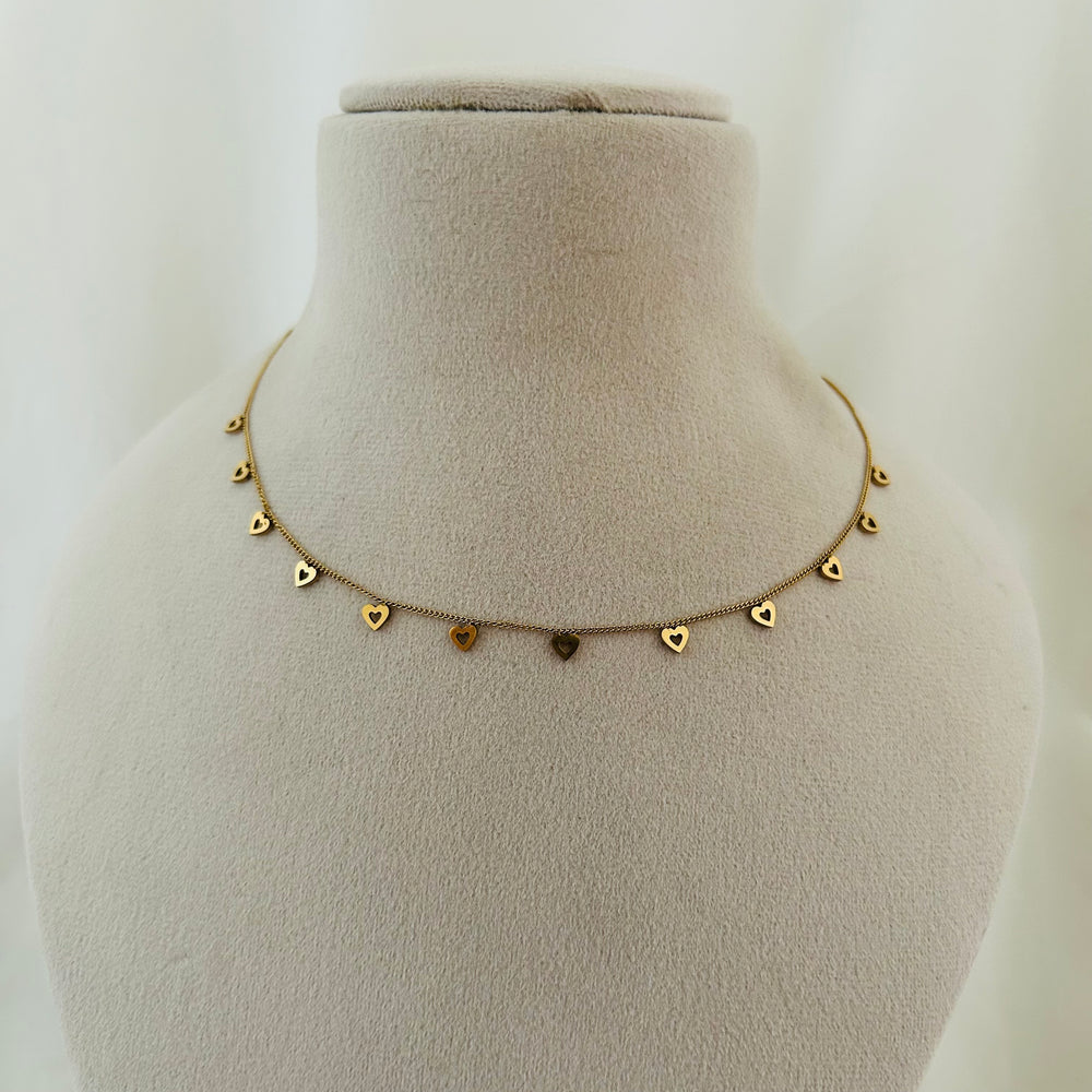 Hollow Heart Charm Necklace