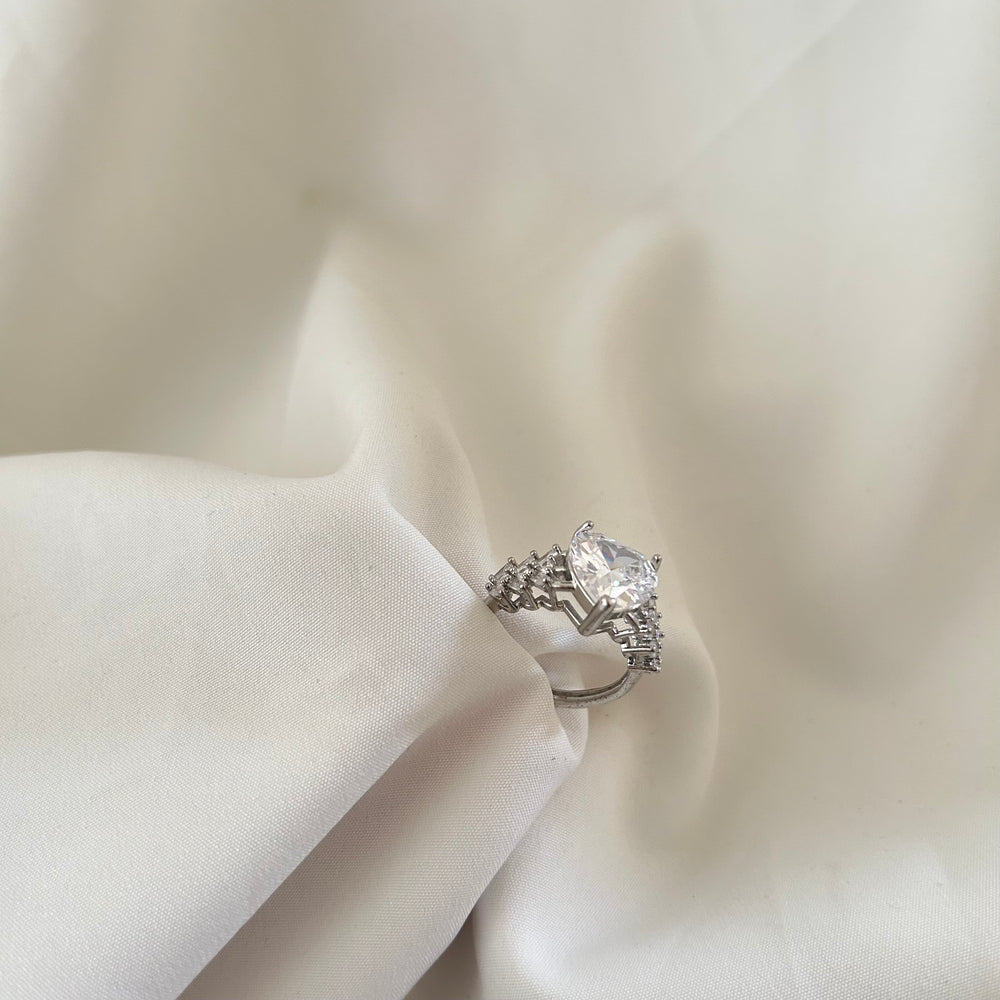 Heart Sparkle Statement Ring