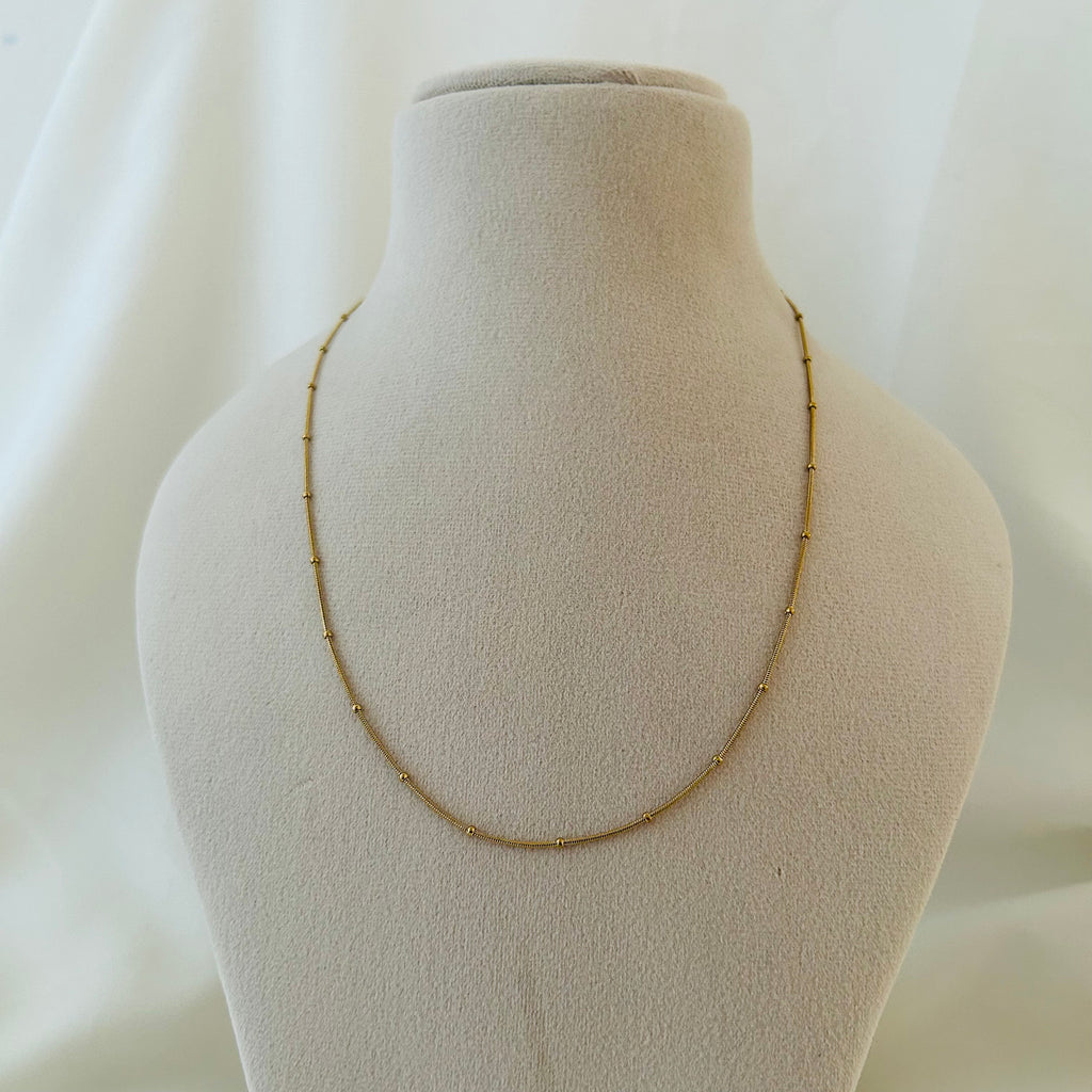 Minimal Beaded Chain Necklace