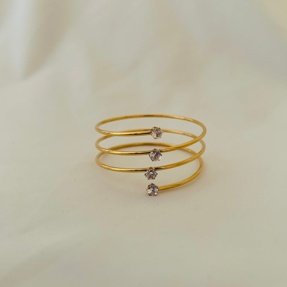 Aurora Spiral Crystal Bangle