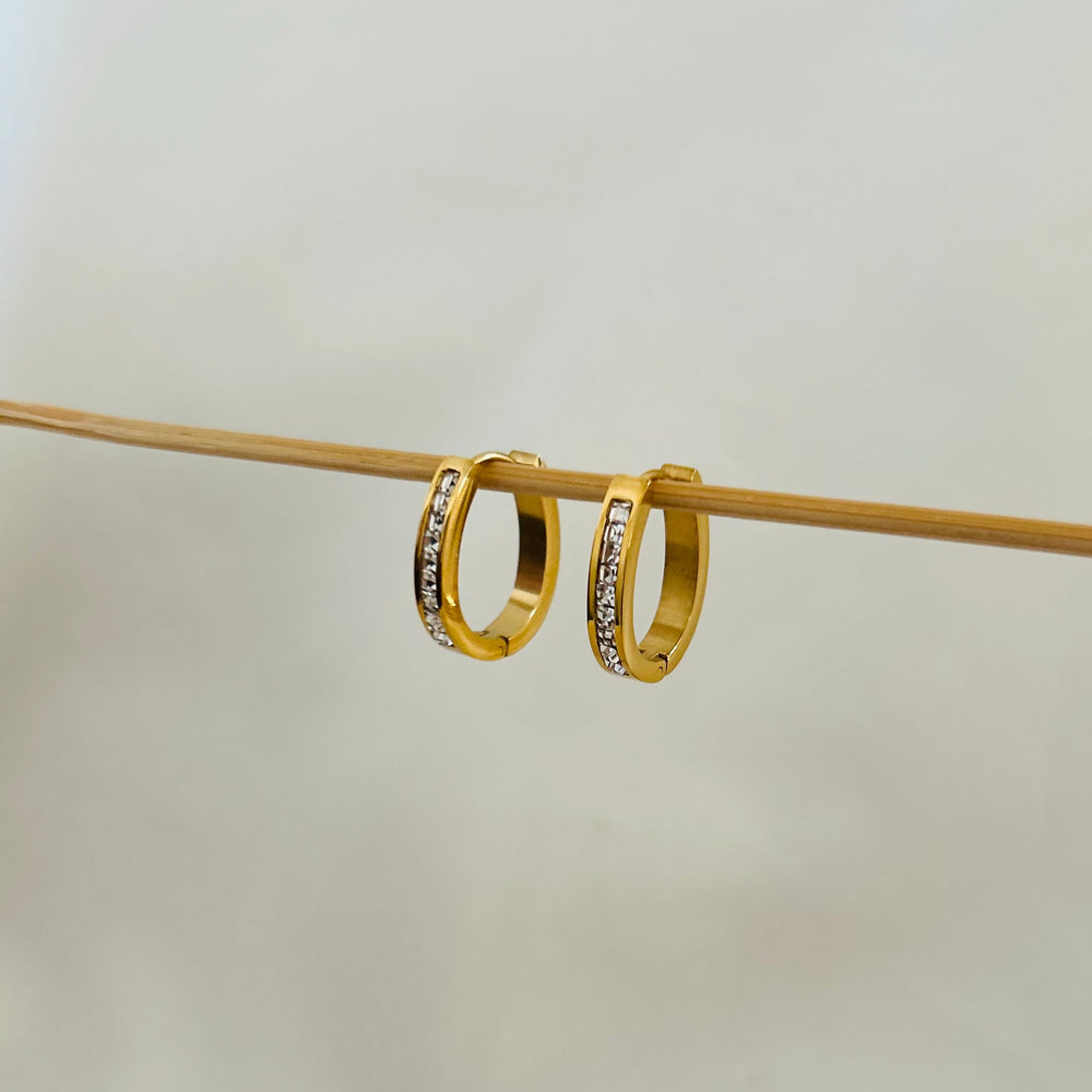Studded Oval Hoops