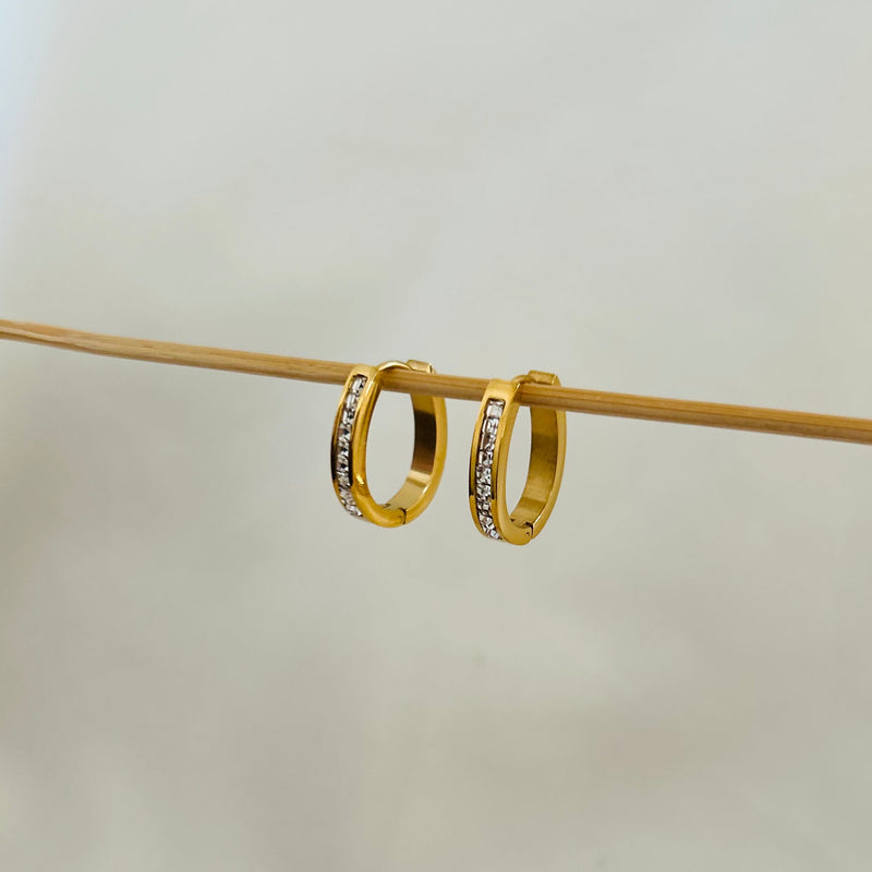 Studded Oval Hoops