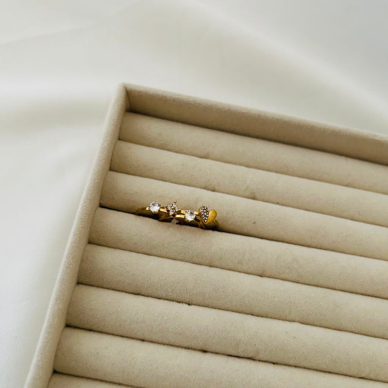Blooming Heart Ring Set