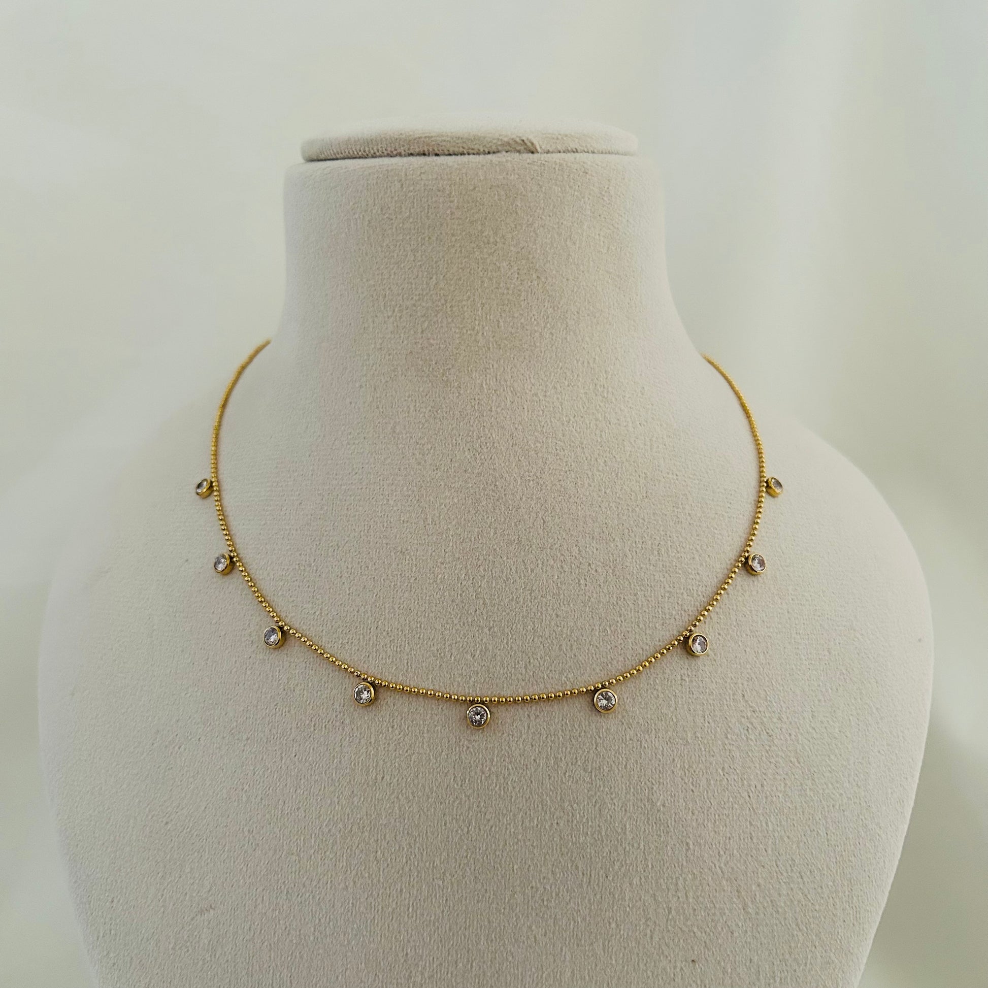 Multi Stone Station Necklace