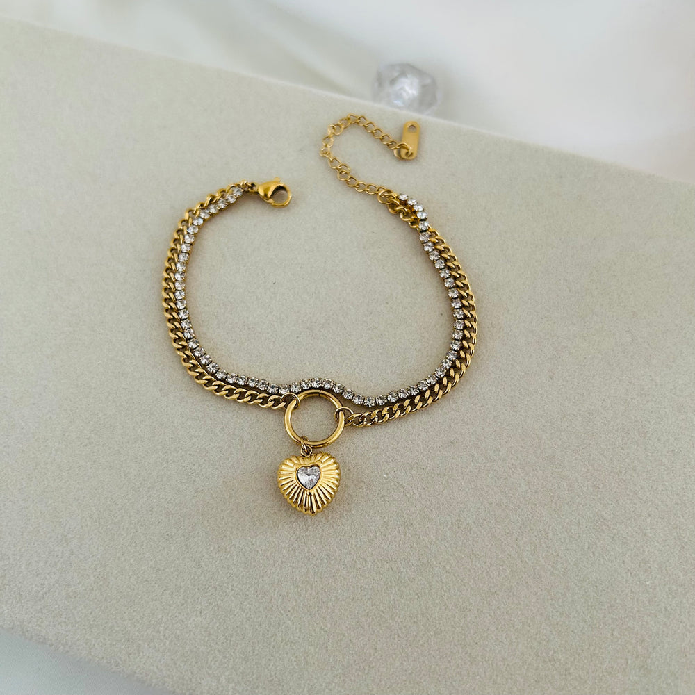 Evelyn Heart Lock Bracelet