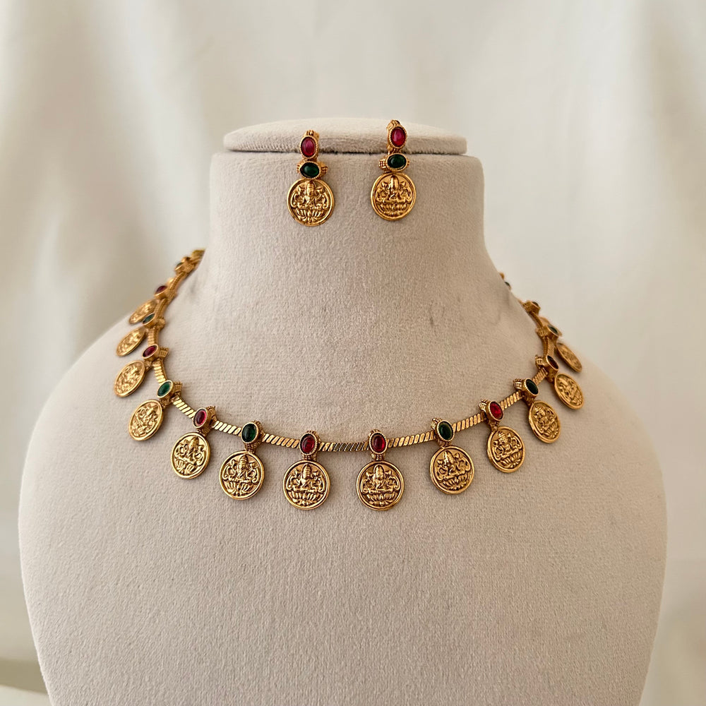 Heritage Lakshmi Coin Necklace Set