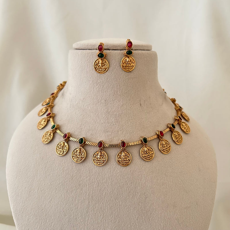 Heritage Lakshmi Coin Necklace Set