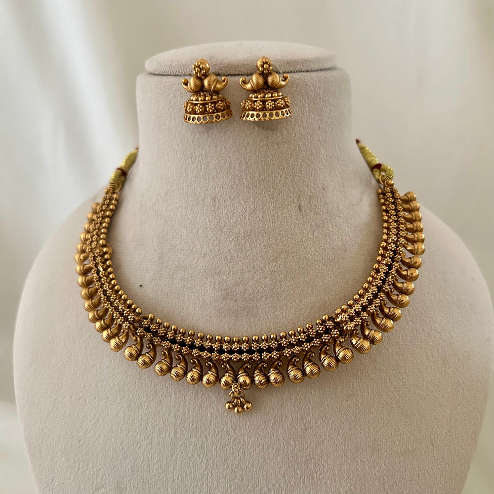 Antique Ghunghroo Temple Necklace Set