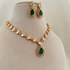 Emerald Moissanite Pendant Set