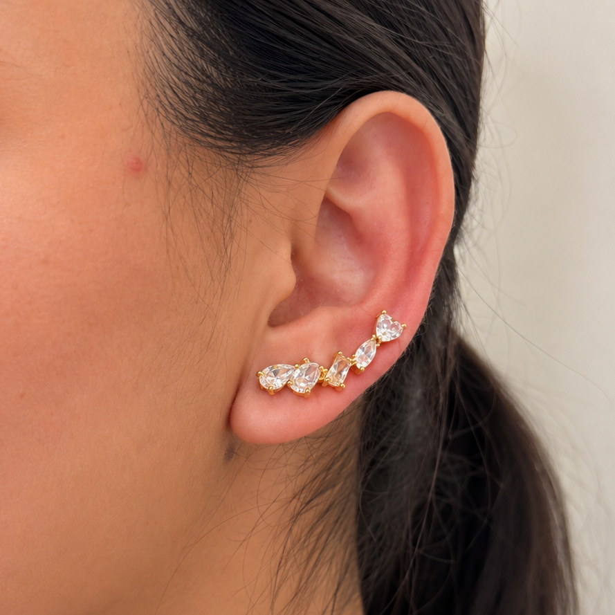 Butterfly Crystal Climber Earrings