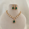 Emerald Moissanite Pendant Set