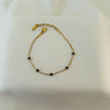 Black Bead Hand Chain Bracelet