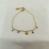 Green Bead Charm Gold Anklet