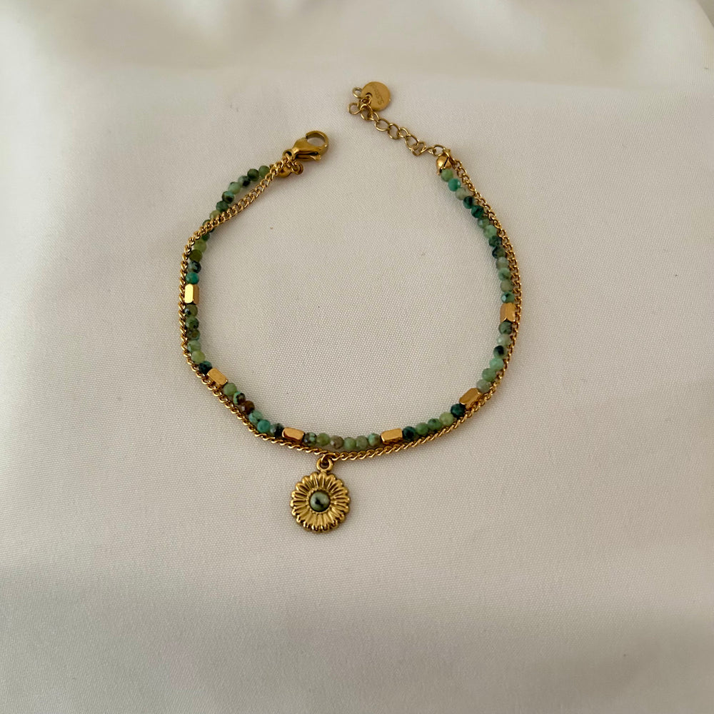 Emerald Aura Evil Eye Bracelet
