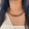Floral Ruby Antique Necklace Set
