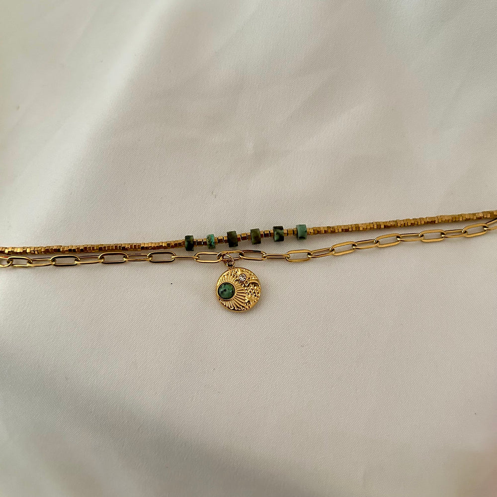 Emerald Celeste Layered Bracelet