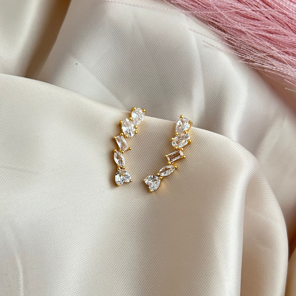 Butterfly Crystal Climber Earrings
