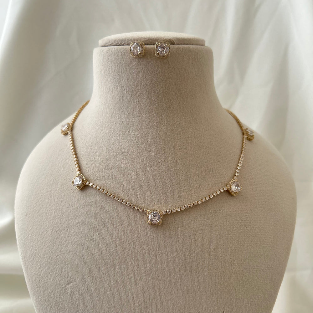 Five Spark Tennis Necklace Set
