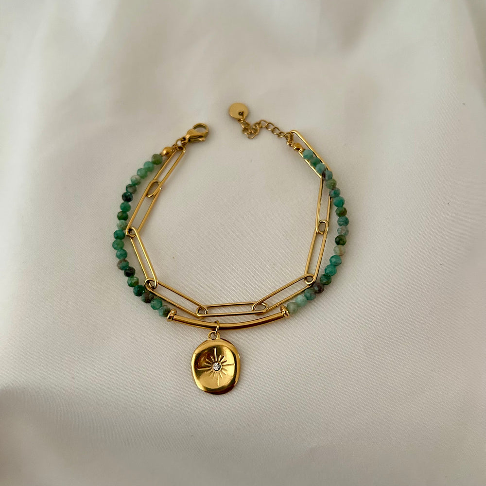 Emerald Radiance Locket Bracelet