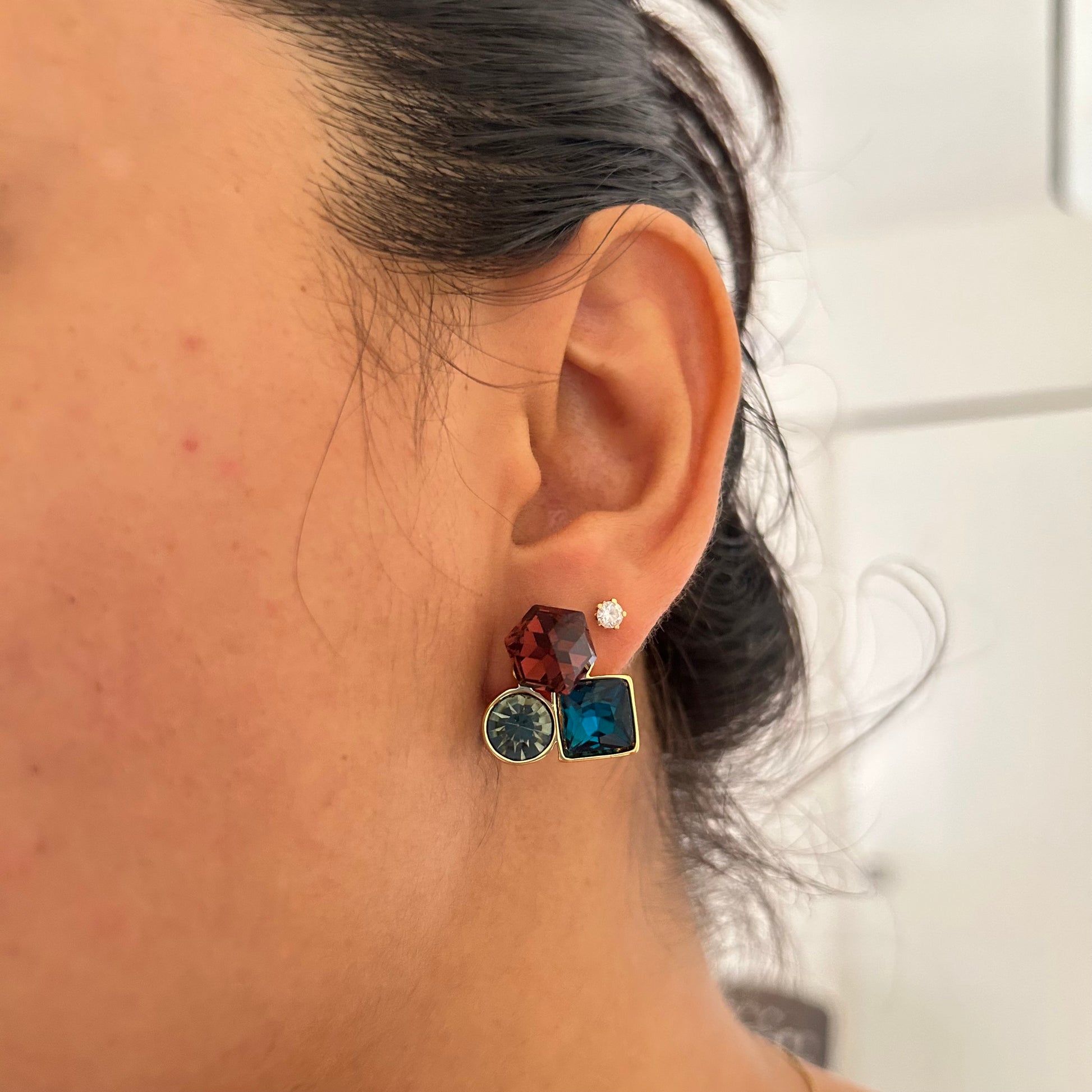 Colorful Sparkle Stud Earrings