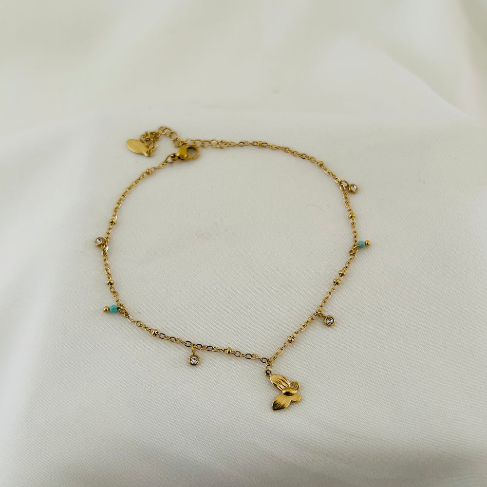 Butterfly Charm Dangle Anklet
