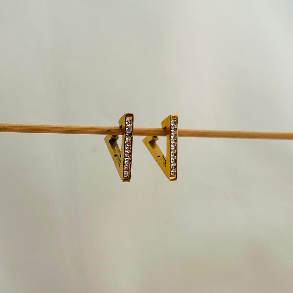 Studded Triangle Hoops