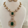 Emerald Kundan Pendant Set