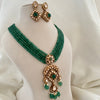 Emerald Beaded Long Pendant Set