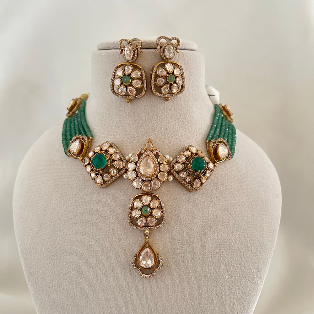 Emerald Beaded Statement Choker
