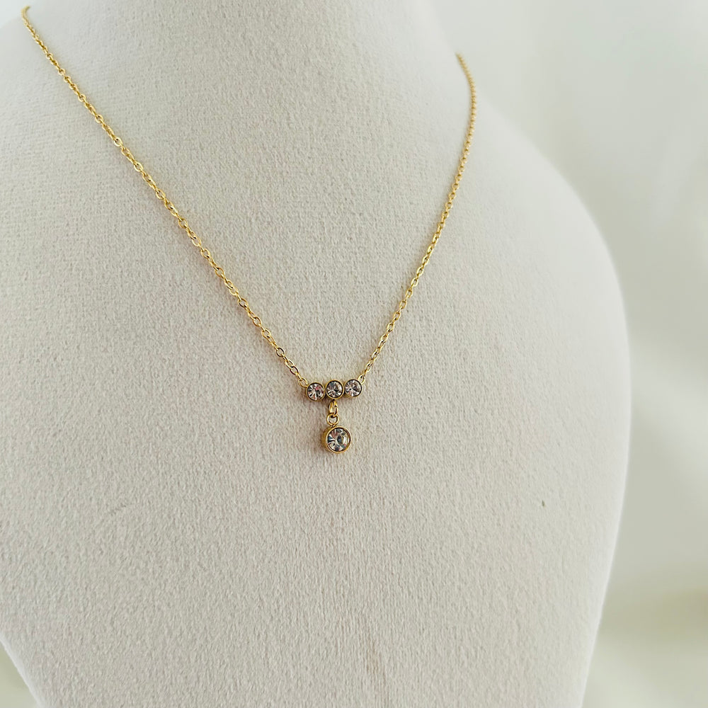 Trio Diamond Drop Necklace