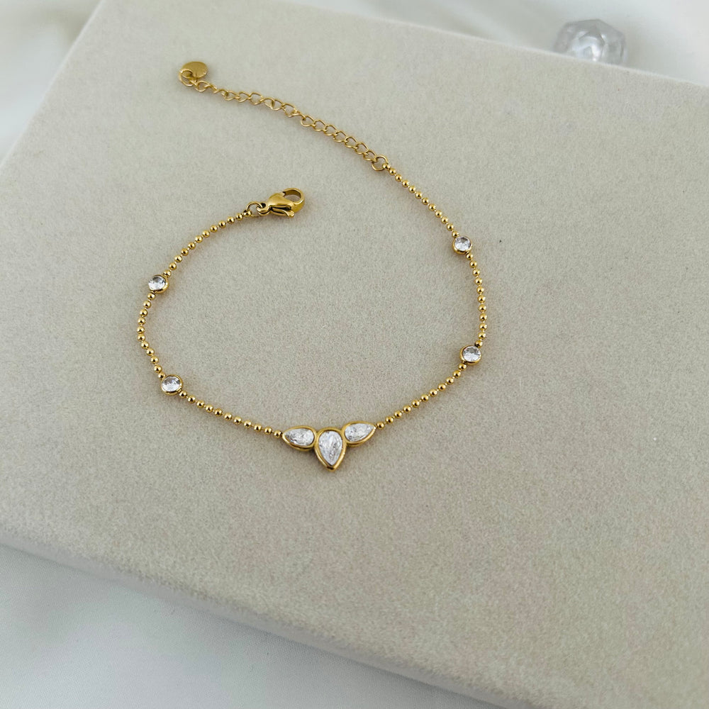 Amara Triple Heart Crystal Bracelet