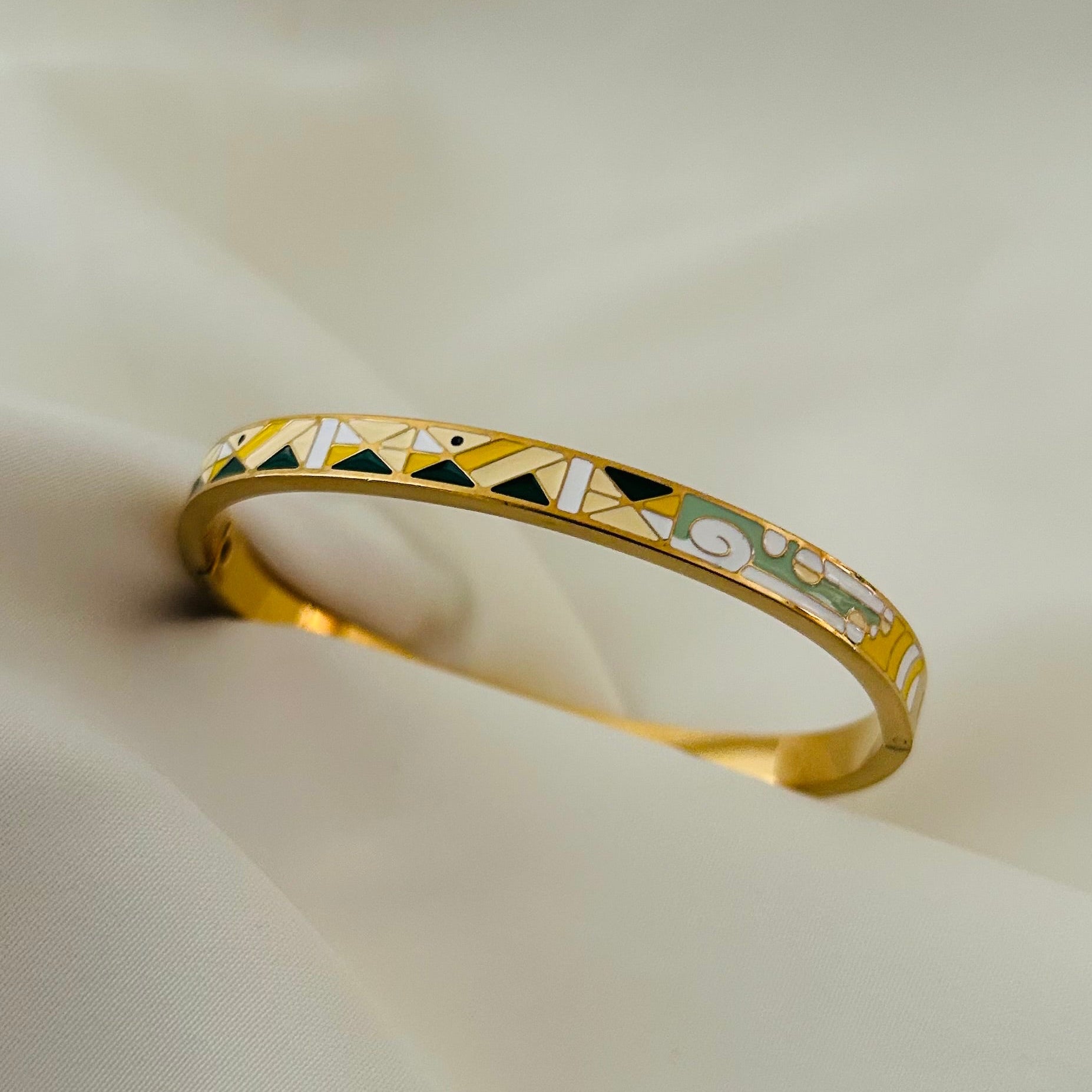 Mira Enamel Bangle Bracelet