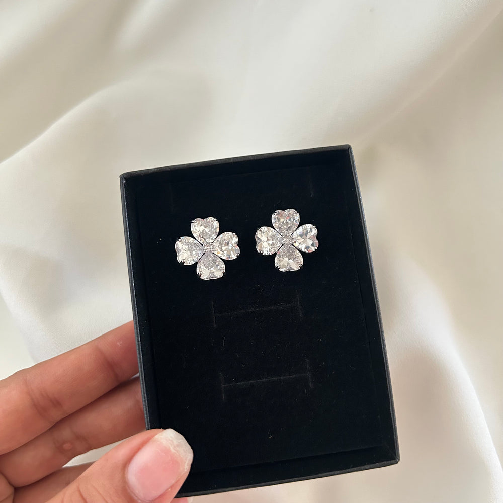 Crystal Blossom Stud Earrings