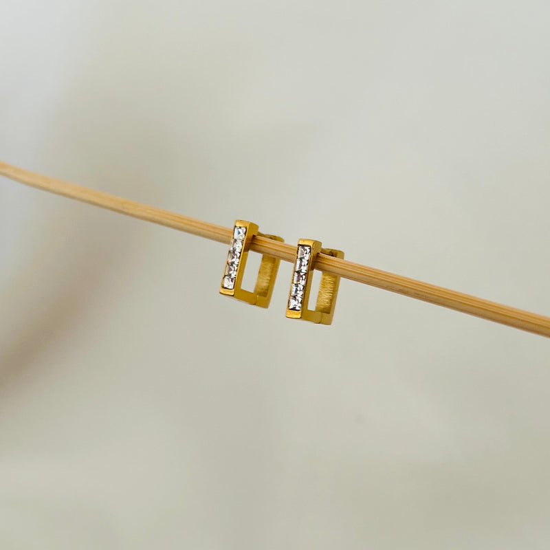 Studded Square Hoops