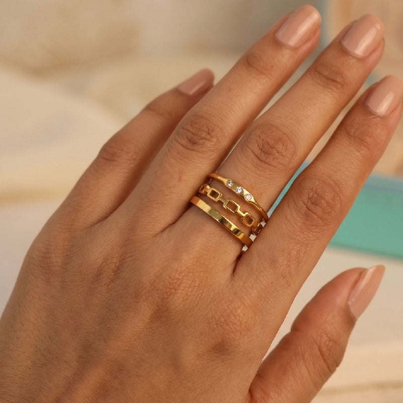 Celeste Trio Ring Set