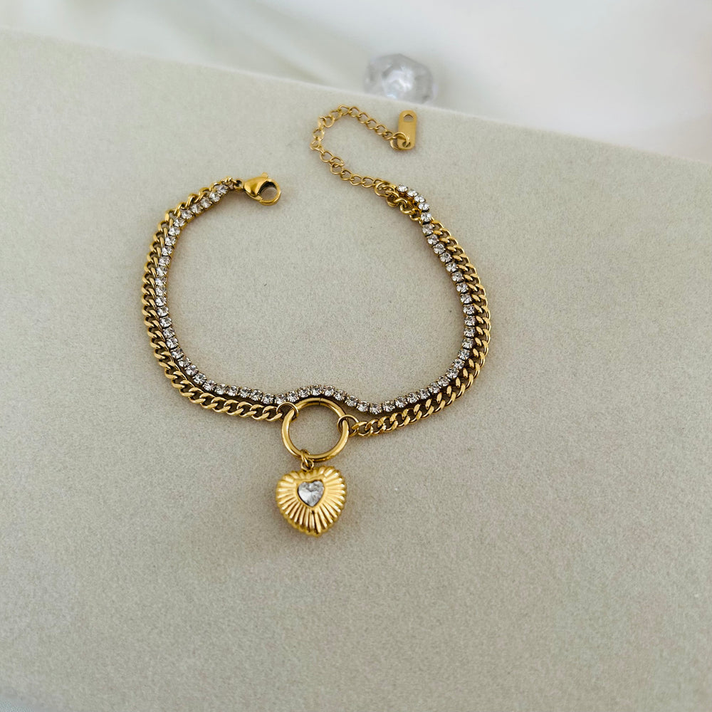 Evelyn Heart Lock Bracelet