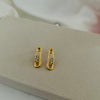 Serpentine Safety Pin Drop Earrings