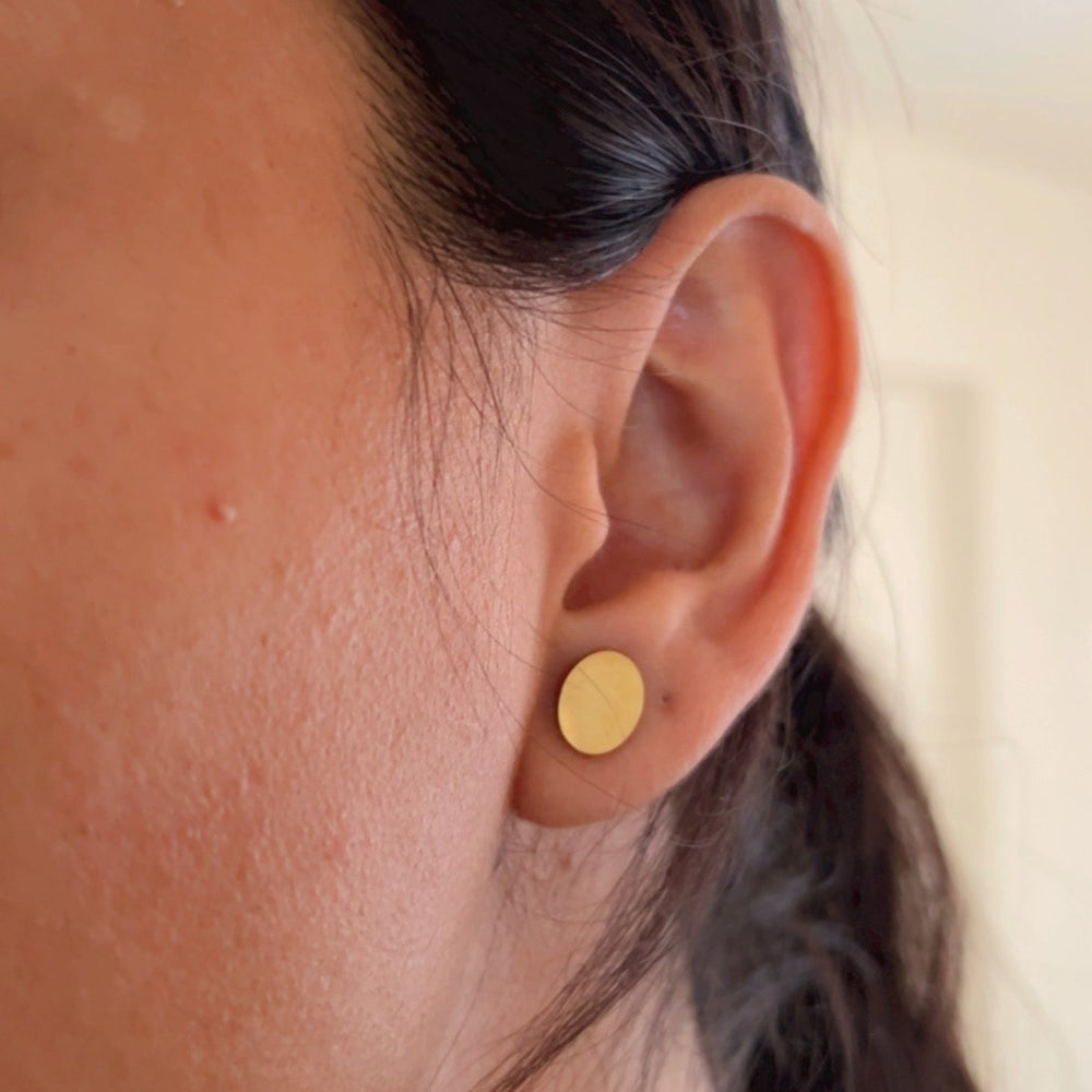 Oval Gold Studs