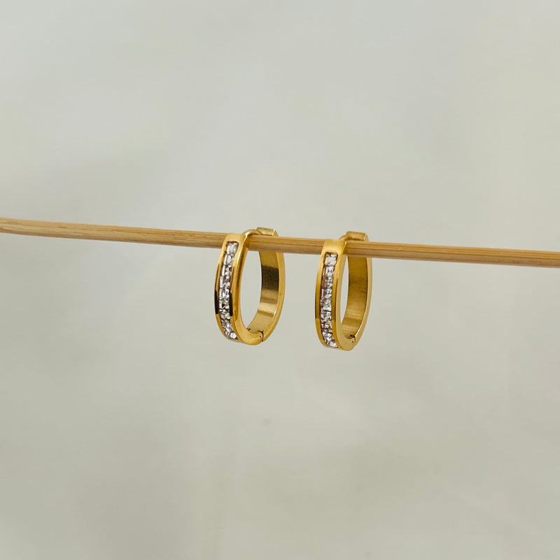 Studded Oval Hoops
