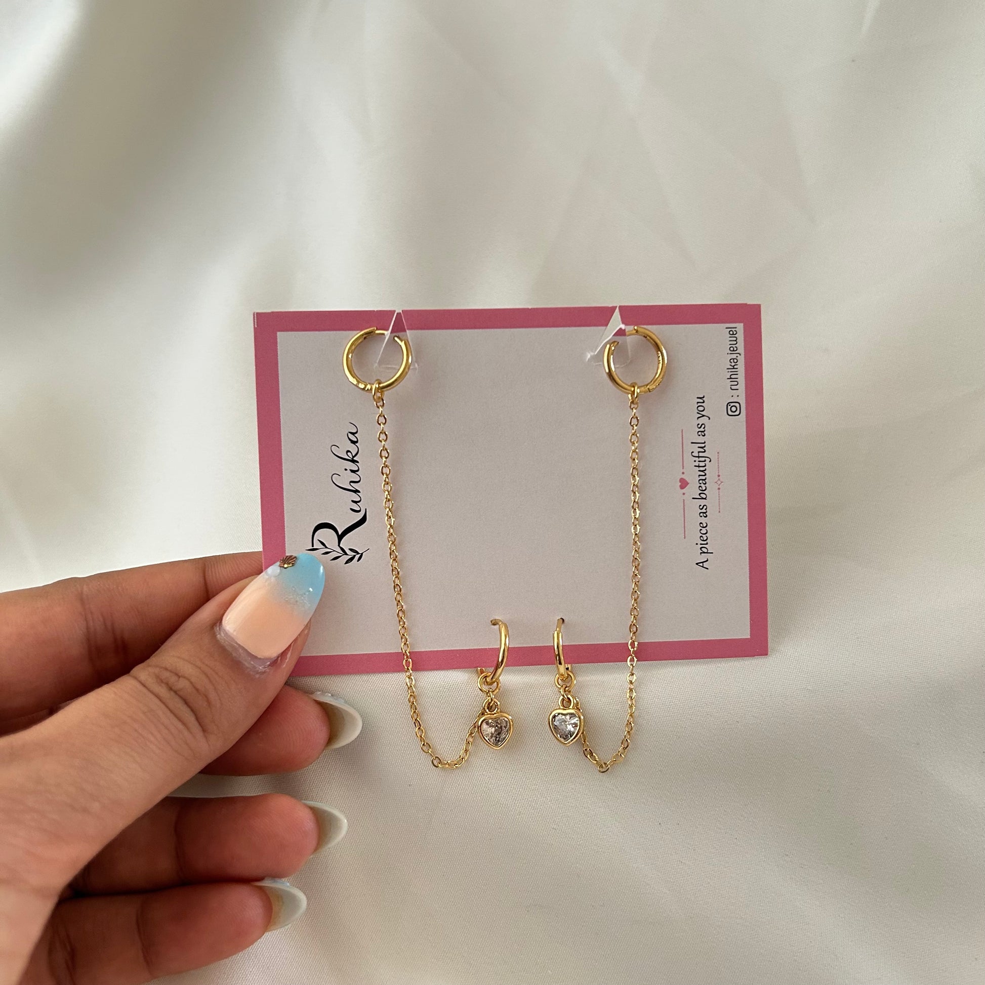 Dual Piercing Connector Earrings - I
